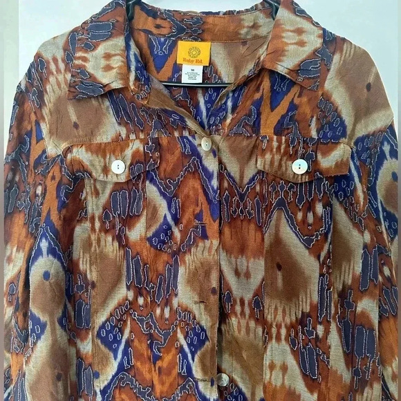 Women’s Ruby Red multicolored button down shirt. Size 18 - Picture 1 of 11